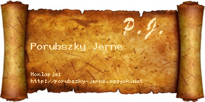 Porubszky Jerne névjegykártya