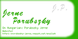jerne porubszky business card